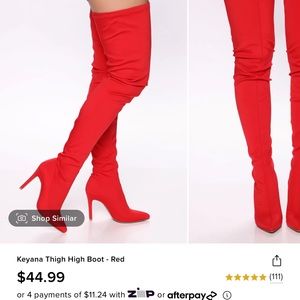 Red over the knee boots